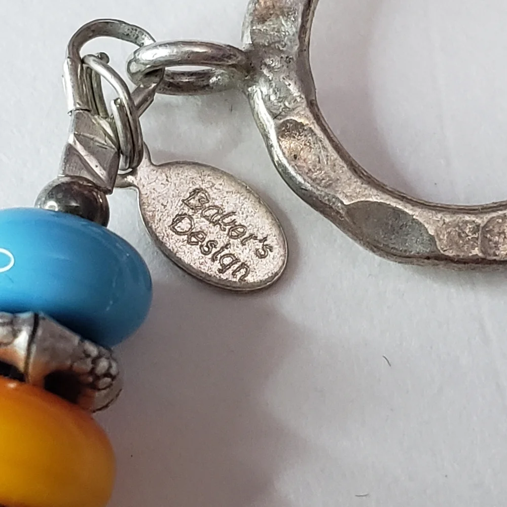 Baker's Design Ceramic silvered drops Beaded Bracelet With Toggle Clasp - Picture 7 of 11